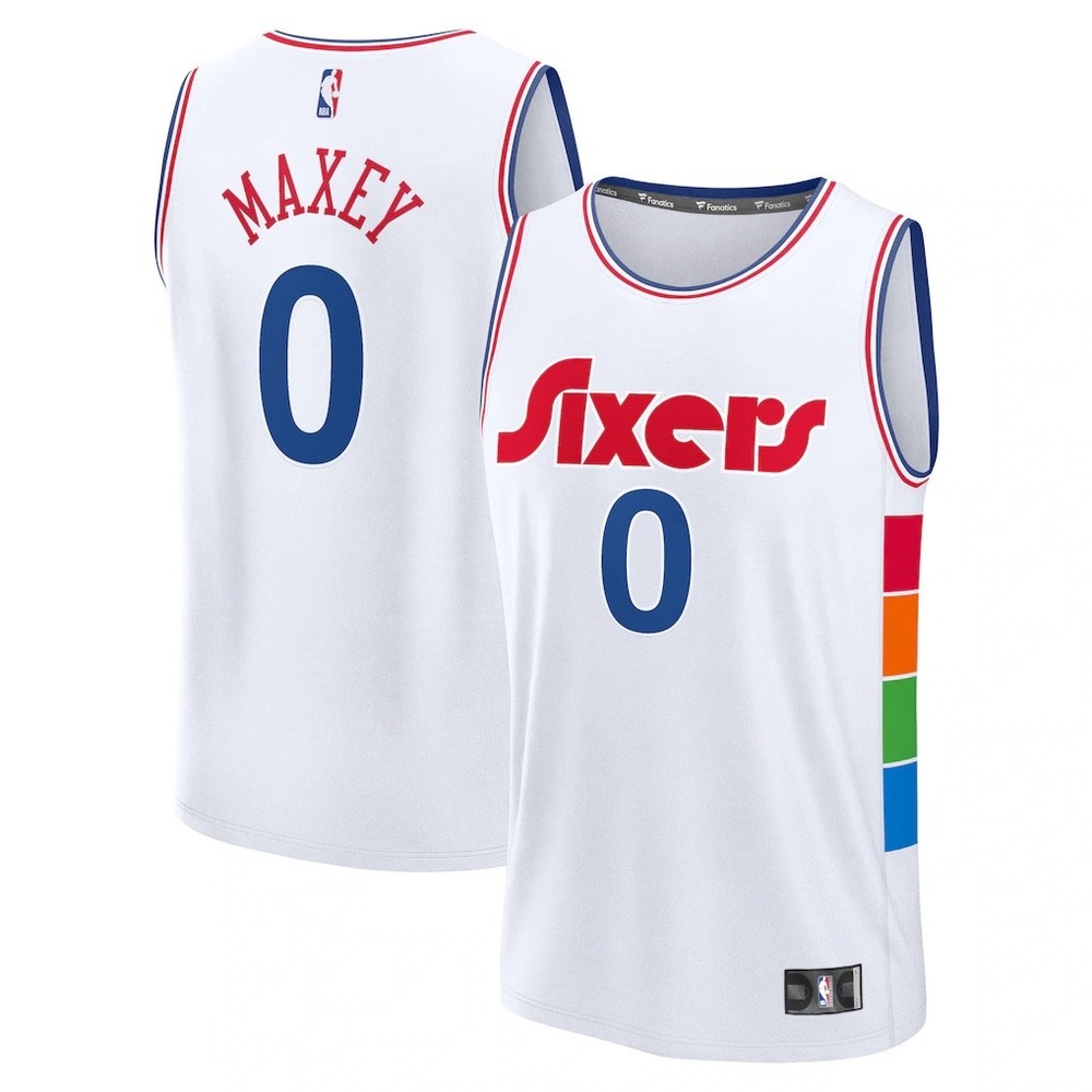 NWT Youth Nike Tyrese Maxey 76ers City Edition Jersey - Kids Large 14-16 - White